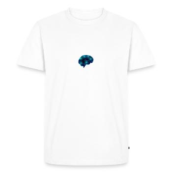 Brain brain blue neurons pathways smart - Men's Premium Organic T-Shirt - white - Front - Nico (187cm)