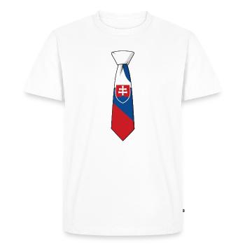 Cravate Slovaquie – Conception du drapeau - T-shirt Premium bio Homme - blanc - Devant - Nico (187cm)