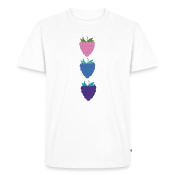 Raspberries tricolor - Men's Premium Organic T-Shirt - white - Front - Nico (187cm)