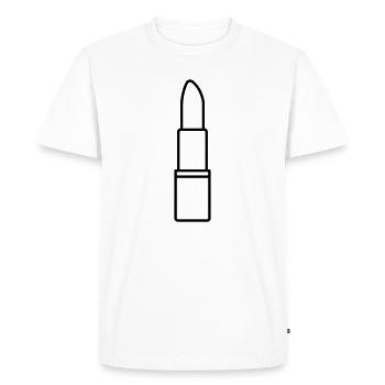 rouge à lèvres - T-shirt Premium bio Homme - blanc - Devant - Nico (187cm)