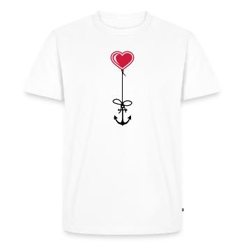 ancre coeur marin capitaine bateau de bateau bateau moi - T-shirt Premium bio Homme - blanc - Devant - Nico (187cm)