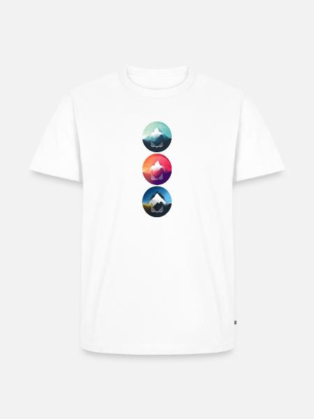 Mountain Landscape Geometric Art - Men's Premium Organic T-Shirt - white