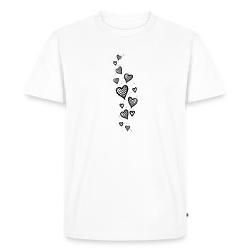 Coeur Paillettes Coeur Paillettes - T-shirt Premium bio Homme - blanc - Devant - Nico (187cm)