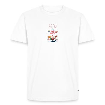 Repas de noel 2023 - T-shirt Premium bio Homme - blanc - Devant - Nico (187cm)