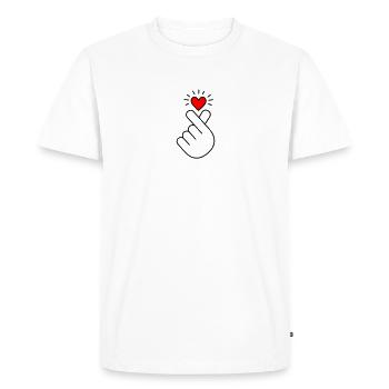 K-Pop Coeur, Corée, Coeur De Doigt, K-drama, Coréen - T-shirt Premium bio Homme - blanc - Devant - Nico (187cm)