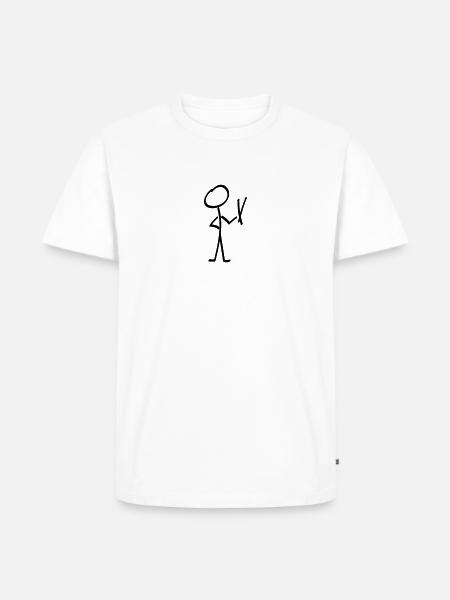 Drum Stick Man - Männer Premium Bio T-Shirt - Weiß