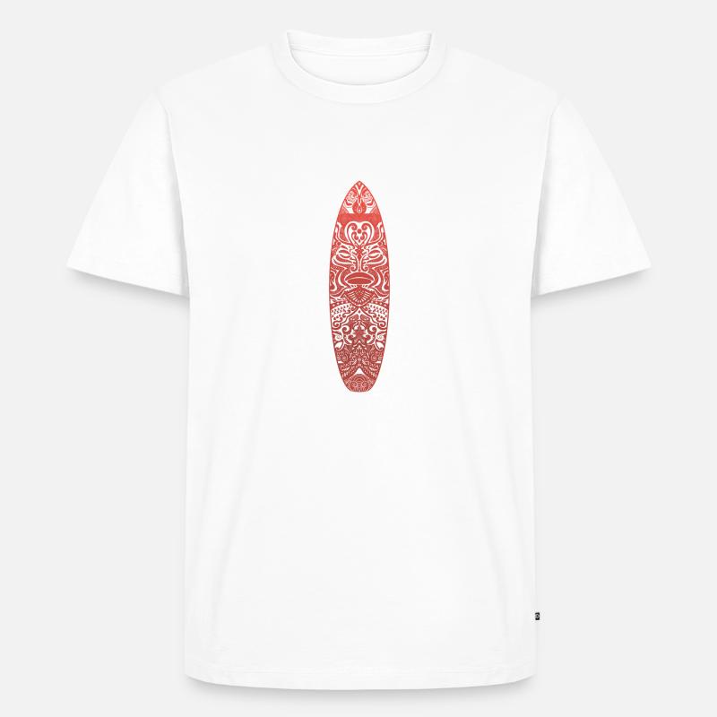 Maori Surf (rote Version) - Männer Premium Bio T-Shirt - Weiß