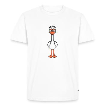 L’oiseau a l’air drôle, agacé, fatigué, en colère, frustré - T-shirt Premium bio Homme - blanc - Devant - Nico (187cm)