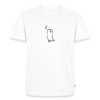Oiseau chanteur – Dessin au trait minimaliste - T-shirt Premium bio Homme - blanc - Devant - Nico (187cm)