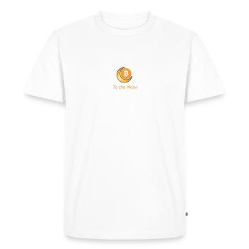 Crypto à la Lune - T-shirt Premium bio Homme - blanc - Devant - Nico (187cm)