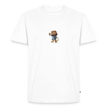 lion portant une robe - T-shirt Premium bio Homme - blanc - Devant - Nico (187cm)
