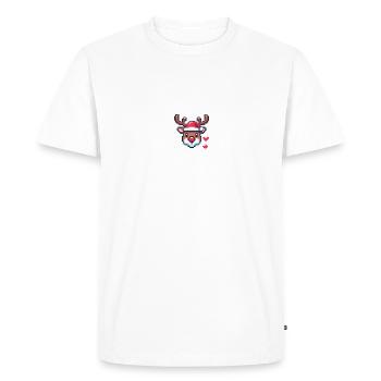 8 bits tête de renne de Noël - T-shirt Premium bio Homme - blanc - Devant - Nico (187cm)