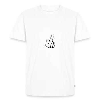 Doigt d honneur - T-shirt Premium bio Homme - blanc - Devant - Nico (187cm)