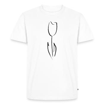 Tulipe - T-shirt Premium bio Homme - blanc - Devant - Nico (187cm)