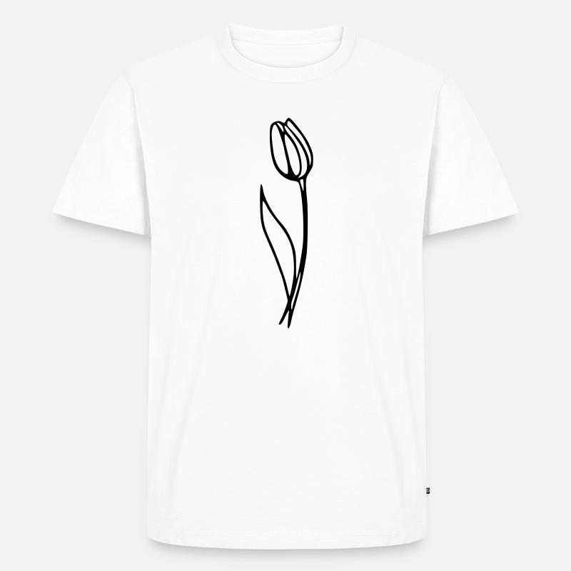Tulpe - Männer Premium Bio T-Shirt - Weiß