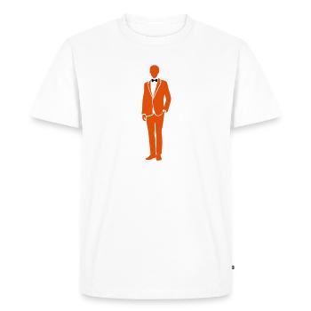 homme costume noeud papillon business - T-shirt Premium bio Homme - blanc - Devant - Nico (187cm)
