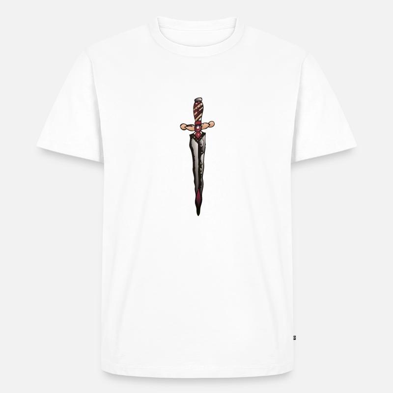 DolchMesser Dolch - Männer Premium Bio T-Shirt - Weiß