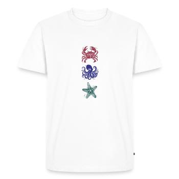 Crab, octopus and starfish - Men's Premium Organic T-Shirt - white - Front - Nico (187cm)