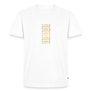 Year 2013 - Men's Premium Organic T-Shirt - white - Front - Nico (187cm)