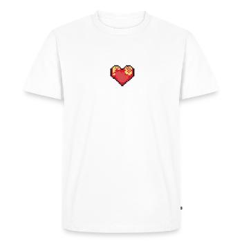 Bonheur PixelHeart - T-shirt Premium bio Homme - blanc - Devant - Nico (187cm)