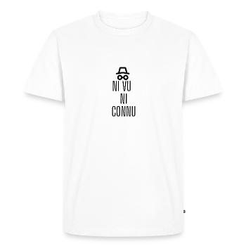 NI VU NI CONNU 2 - T-shirt Premium bio Homme - blanc - Devant - Nico (187cm)