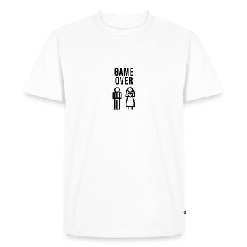 Enterrement de vie de garçon et de jeune fille - Game Over - T-shirt Premium bio Homme - blanc - Devant - Nico (187cm)