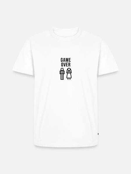 Junggesellenabschied - Game Over - Männer Premium Bio T-Shirt - Weiß