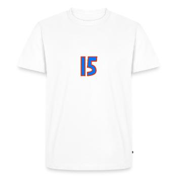 15. 15 YEARS. 15th ANNIVERSARY. 15 YEAR ANNIVERSARY. - Men's Premium Organic T-Shirt - white - Front - Nico (187cm)