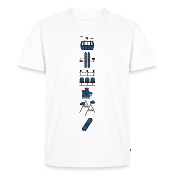Sports d’hiver - T-shirt Premium bio Homme - blanc - Devant - Nico (187cm)