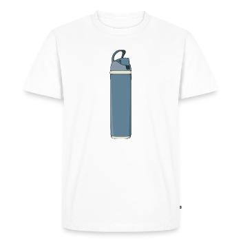 Blue Hydration Water Bottle Gym - Men's Premium Organic T-Shirt - white - Front - Nico (187cm)