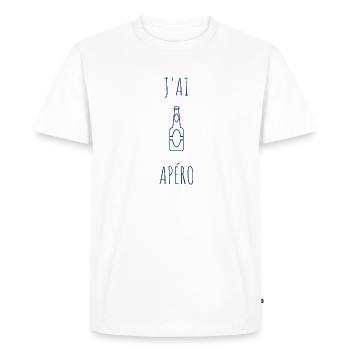 J'ai apéro - T-shirt Premium bio Homme - blanc - Devant - Nico (187cm)
