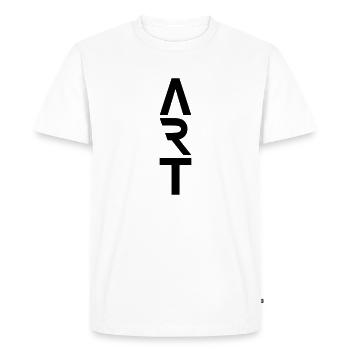 ART - Typographie minimaliste / Couleur personnalisée - T-shirt Premium bio Homme - blanc - Devant - Nico (187cm)