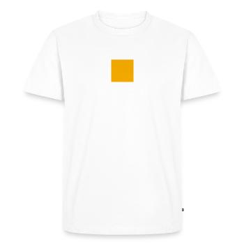 Design carré orange minimal - T-shirt Premium bio Homme - blanc - Devant - Nico (187cm)