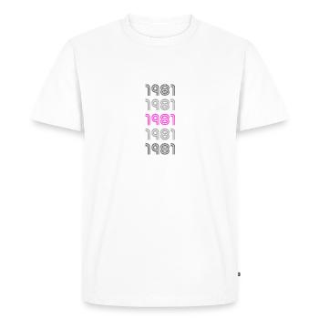 1981 - Men's Premium Organic T-Shirt - white - Front - Nico (187cm)
