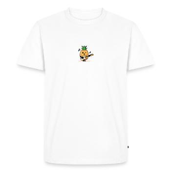 Ananas qui joue de la guitare électrique - T-shirt Premium bio Homme - blanc - Devant - Nico (187cm)