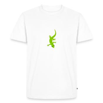 Gecko - Männer Premium Bio T-Shirt - Weiß - Vorne - Nico (187cm)