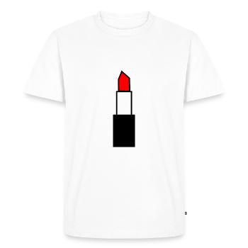 Lipstick Red Make-up Artist - Men's Premium Organic T-Shirt - white - Front - Nico (187cm)