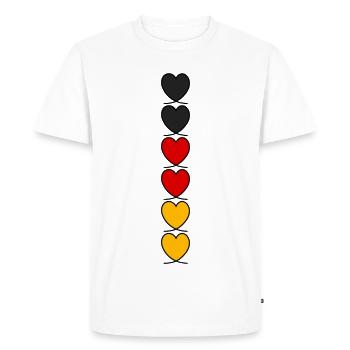 Germany Hearts - Men's Premium Organic T-Shirt - white - Front - Nico (187cm)