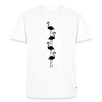 Flamants roses Animaux - T-shirt Premium bio Homme - blanc - Devant - Nico (187cm)