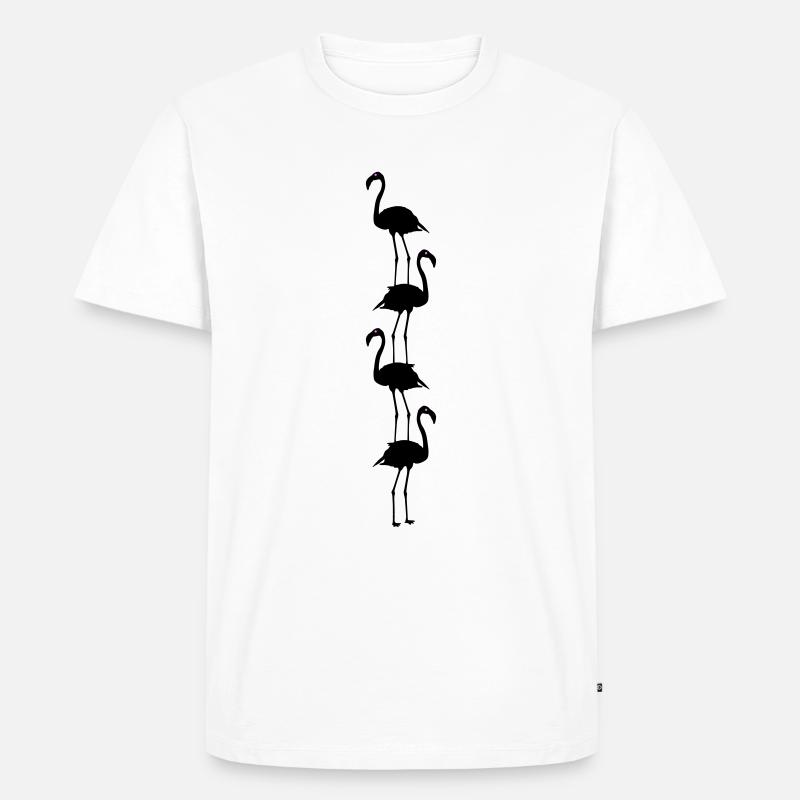 Flamingos Tiere - Männer Premium Bio T-Shirt - Weiß