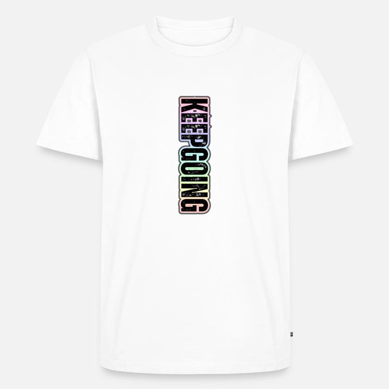 KEEP GOING – Pastel Vertical Theme - Men's Premium Organic T-Shirt - white