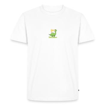 Dinosaure T-Rex Tyrannosaurus Rex I Cadeau - T-shirt Premium bio Homme - blanc - Devant - Nico (187cm)