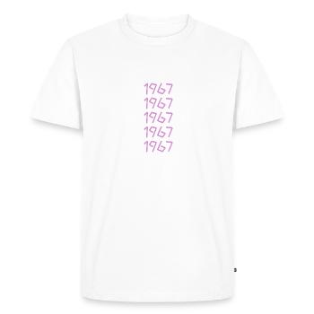 Né en 1967 - T-shirt Premium bio Homme - blanc - Devant - Nico (187cm)