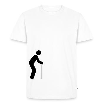Alte Person - Stock - Männer Premium Bio T-Shirt - Weiß - Vorne - Nico (187cm)