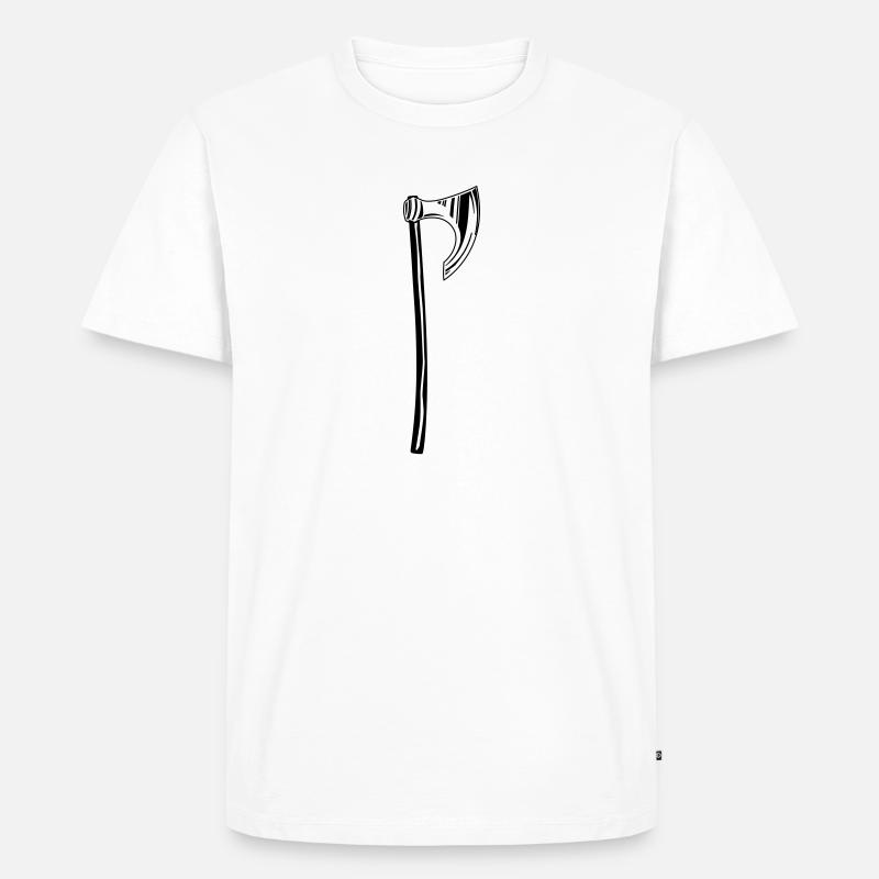 Axt - Männer Premium Bio T-Shirt - Weiß