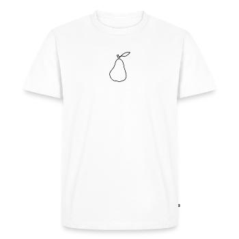 Silhouette Birne Pear Outline - Men's Premium Organic T-Shirt - white - Front - Nico (187cm)