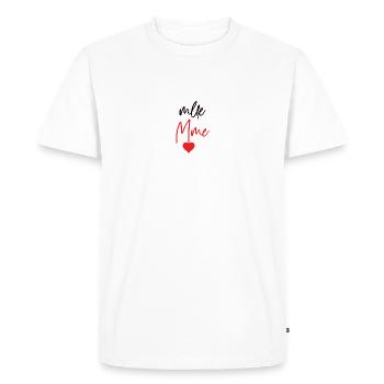mlle Mme noir et rouge - T-shirt Premium bio Homme - blanc - Devant - Nico (187cm)