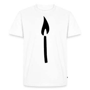 Bougie d’allumette - T-shirt Premium bio Homme - blanc - Devant - Nico (187cm)