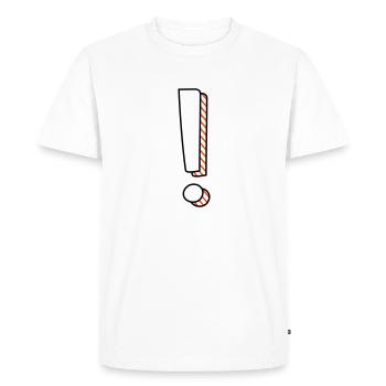 Point d’exclamation bicolore avec ombre - T-shirt Premium bio Homme - blanc - Devant - Nico (187cm)