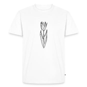 Tulipe fleurie - T-shirt Premium bio Homme - blanc - Devant - Nico (187cm)